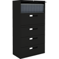 Global Furniture Group 9300 series 5-drawer 36-inch lateral file cabinet 9336-5F1H-BLK in Black