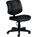 Yoho Low Back Armless Task Chair, Bonded Leather
