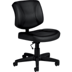 Yoho Low Back Armless Task Chair, Bonded Leather