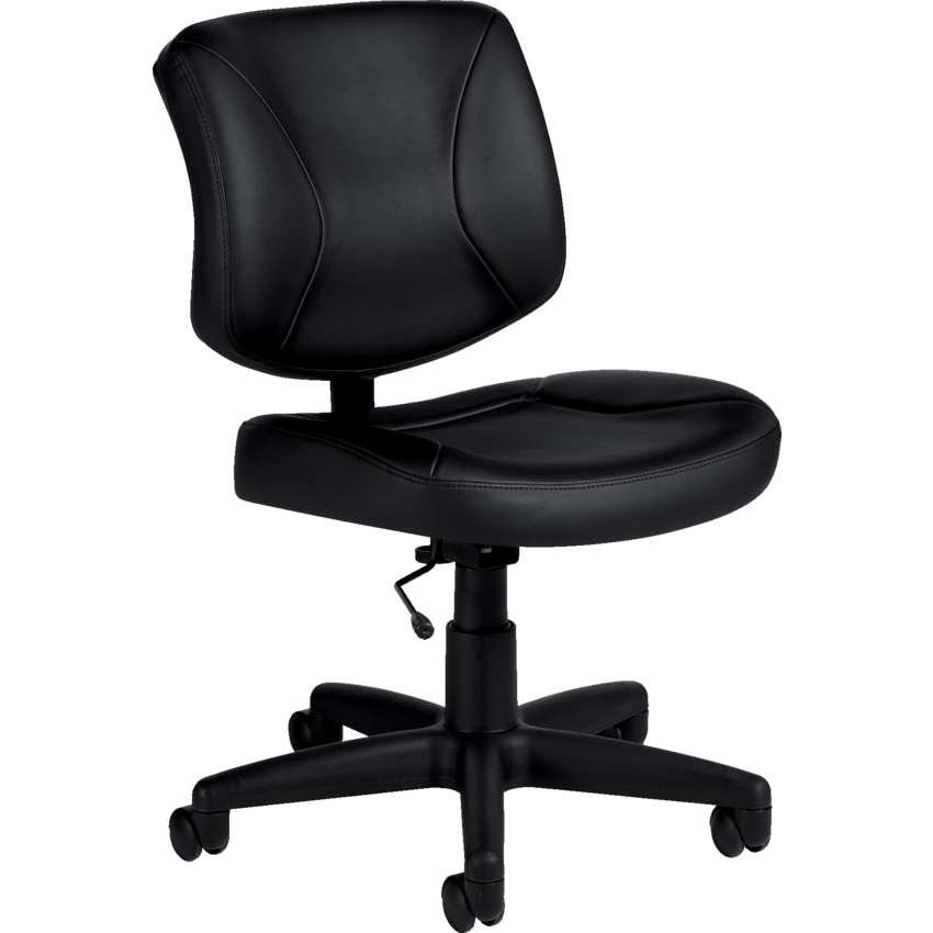 Yoho Low Back Armless Task Chair, Bonded Leather