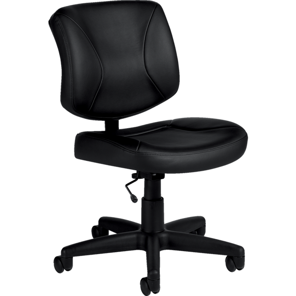 Yoho Low Back Armless Task Chair, Bonded Leather