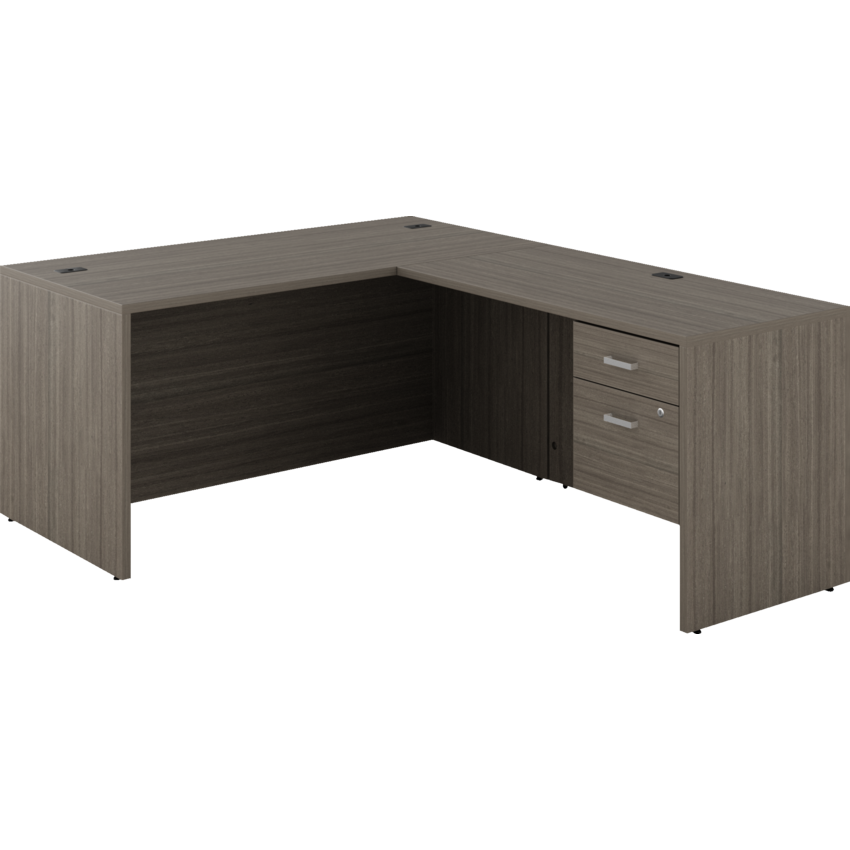 Newland "L" Shaped Desk with Single Hanging Pedestal - 60"W x 78"D