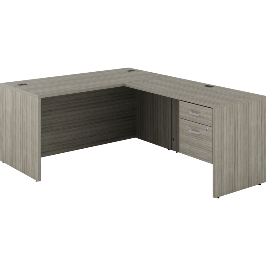 Newland "L" Shaped Desk with Single Hanging Pedestal - 60"W x 78"D