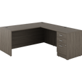 Newland L-Shaped Desk, Absolute Acajou Finish, 66" x 78"