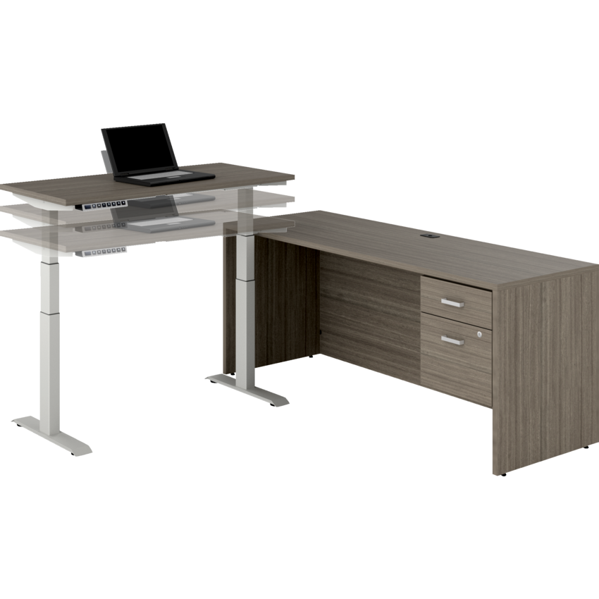 Newland "L" Shaped Desk with 3-Stage Height Adjustable Table