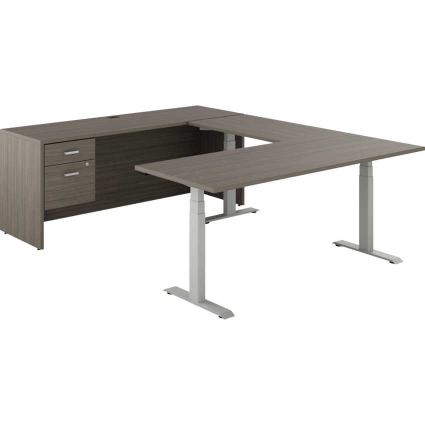 Newland "U" Shaped Desk with 3-Stage Height Adjustable Table