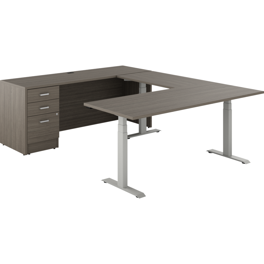 Newland "U" Shaped Desk with 3-Stage Height Adjustable Table