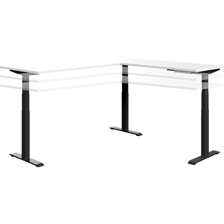 Newland "L" Shaped Height Adjustable Table - 70"W x 70"D