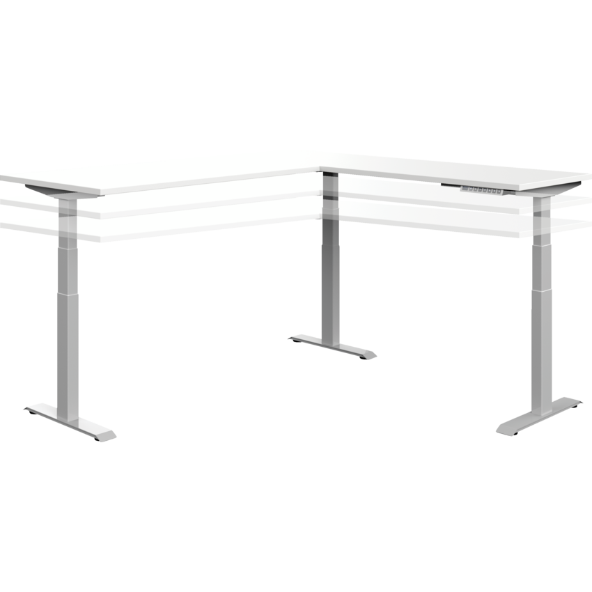 Newland "L" Shaped Height Adjustable Table - 70"W x 70"D