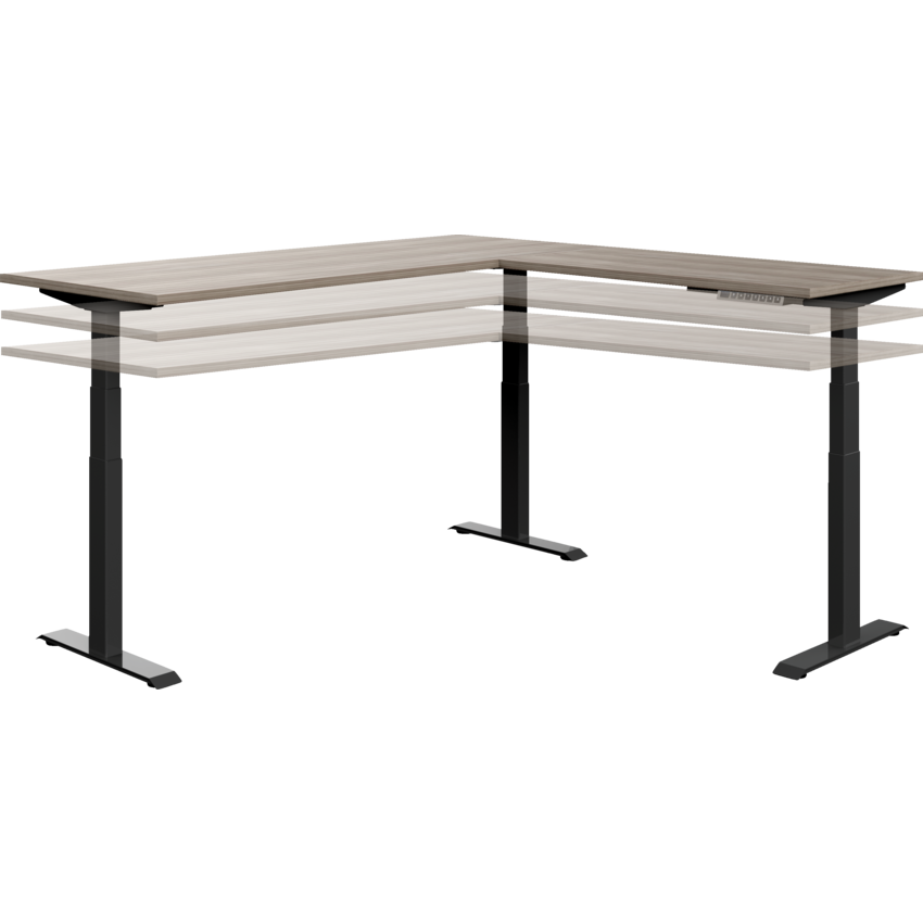 Newland "L" Shaped Height Adjustable Table - 70"W x 70"D