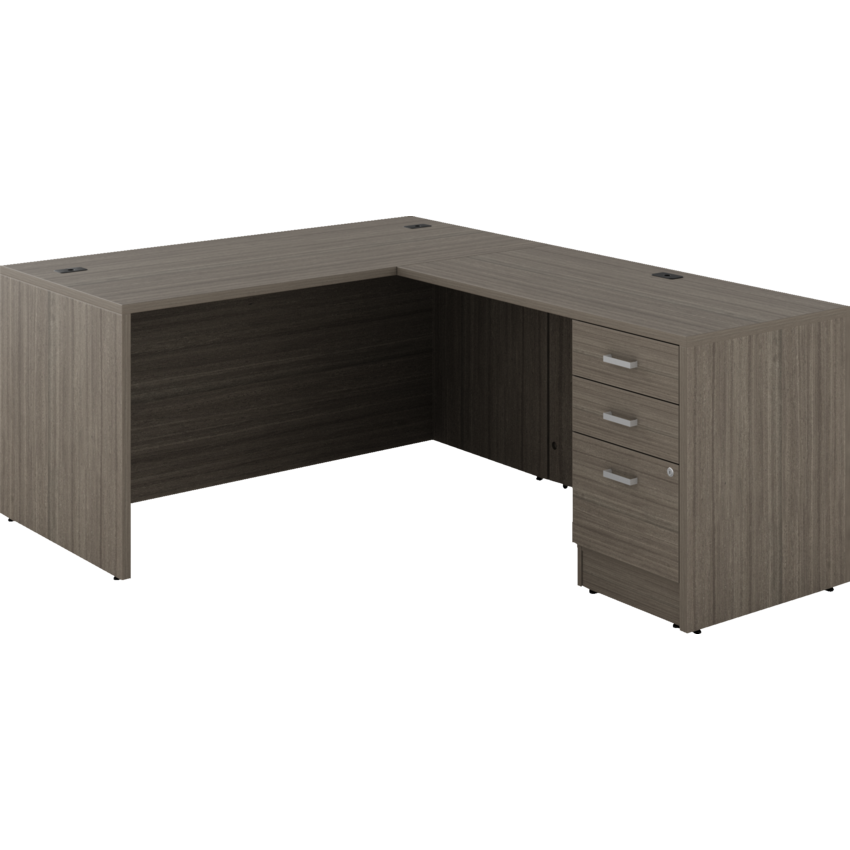 Newland "L" Shaped Desk with Single Pedestal - 60"W x 78"D