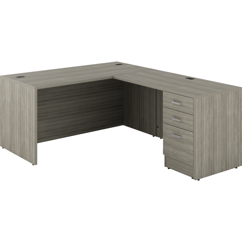 Newland "L" Shaped Desk with Single Pedestal - 60"W x 78"D