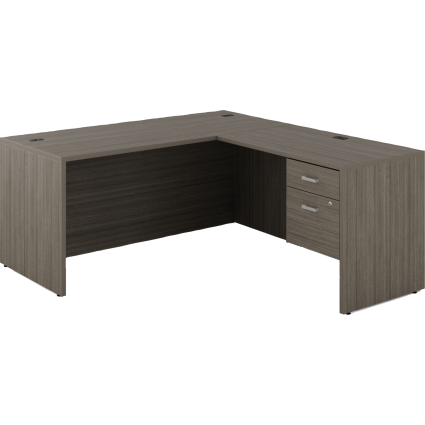 Newland "L" Shaped Desk with Single Hanging Pedestal - 66"W x 72"D