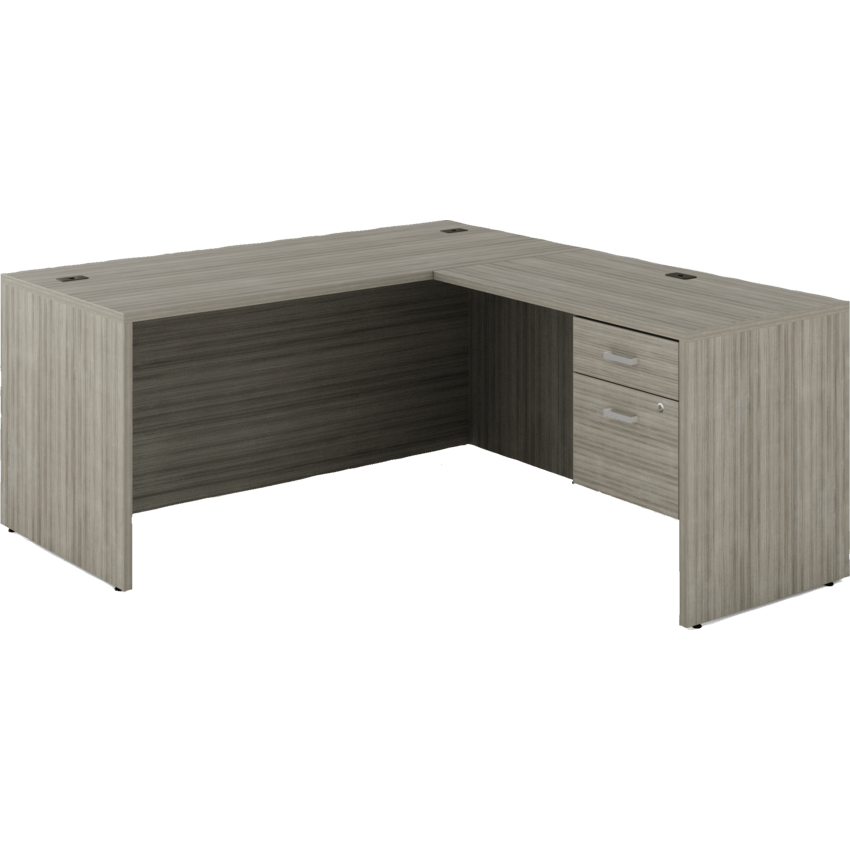 Newland "L" Shaped Desk with Single Hanging Pedestal - 66"W x 72"D