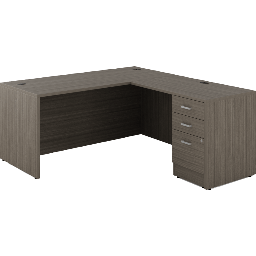 Newland "L" Shaped Desk with Single Pedestal - 66"W x 72"D