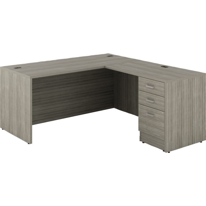 Newland "L" Shaped Desk with Single Pedestal - 66"W x 72"D