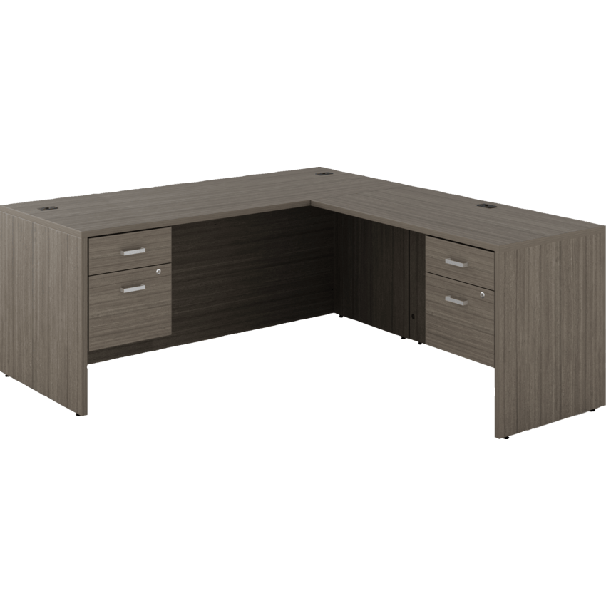 Newland "L" Shaped Desk with Double Hanging Pedestals - 72"W x 78"D