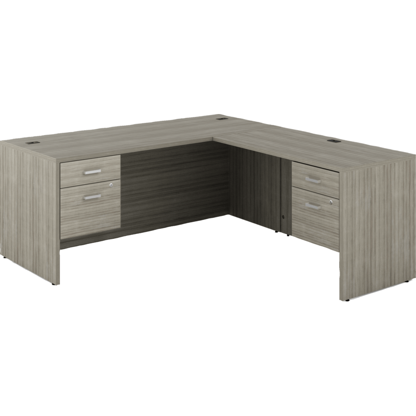 Newland "L" Shaped Desk with Double Hanging Pedestals - 72"W x 78"D