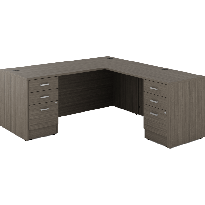 Newland "L" Shaped Desk with Double Pedestals - 72"W x 78"D