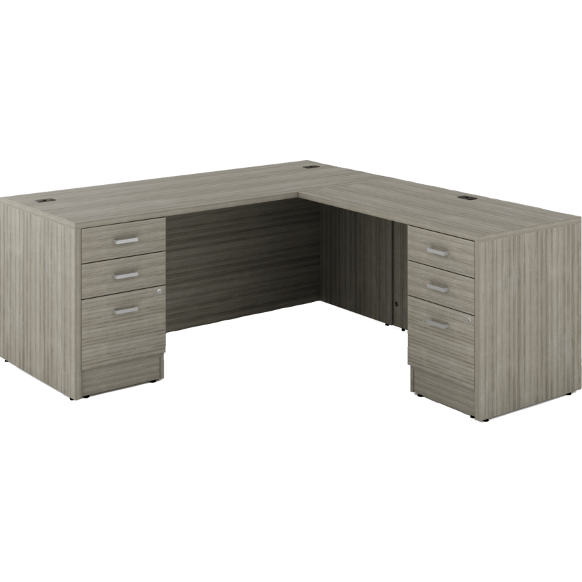 Newland "L" Shaped Desk with Double Pedestals - 72"W x 78"D