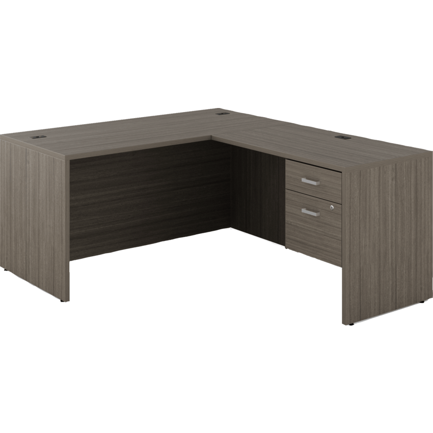 Newland "L" Shaped Desk with Single Hanging Pedestal - 60"W x 72"D