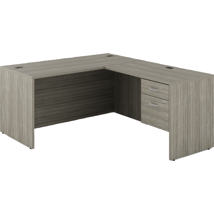 Newland "L" Shaped Desk with Single Hanging Pedestal - 60"W x 72"D