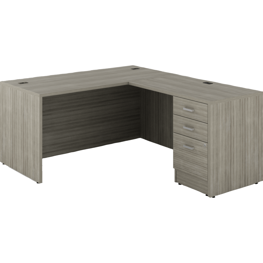 Newland "L" Shaped Desk with Single Pedestal - 60"W x 72"D
