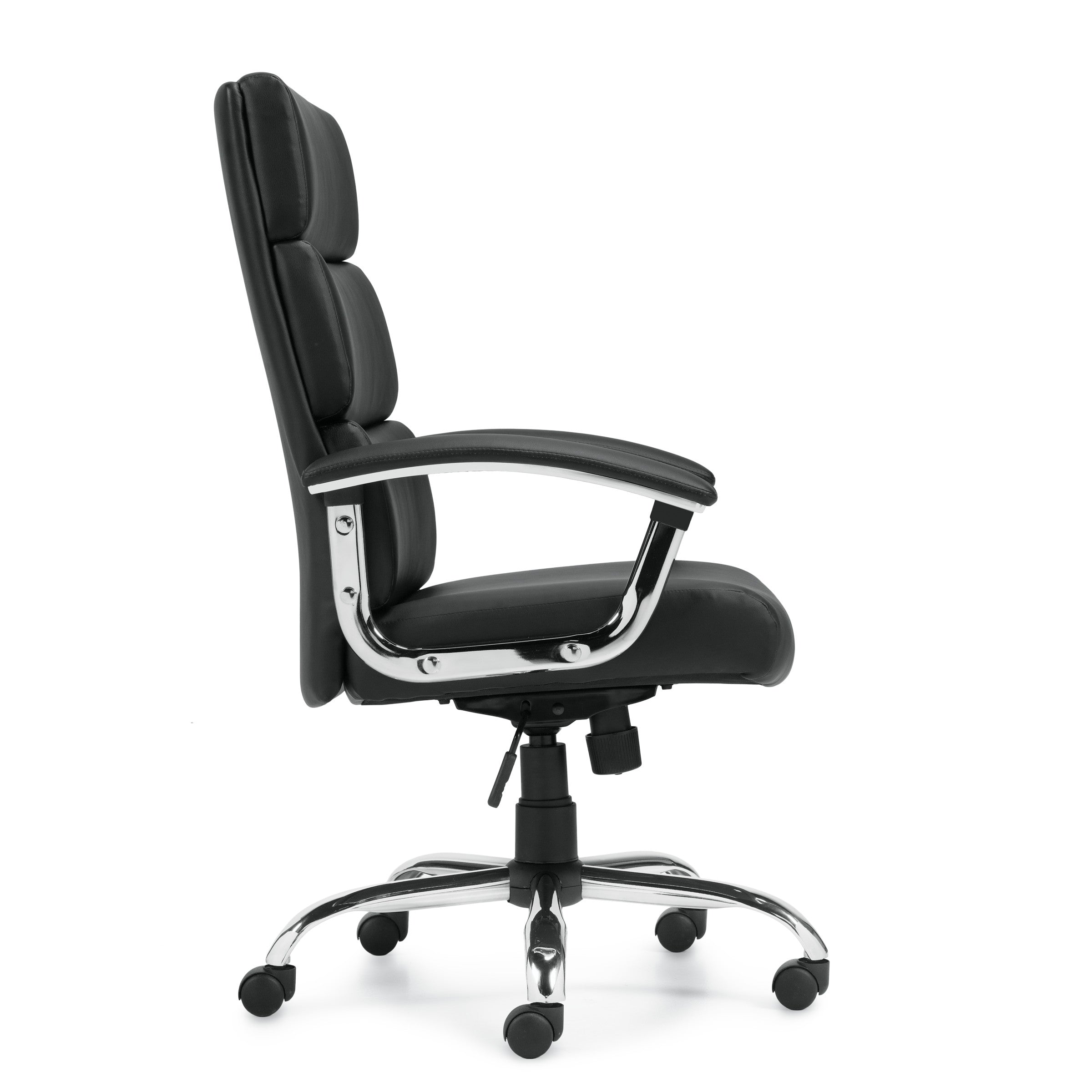 Ashton High Back Segmented Cushion Tilter, Bonded Leather, Black