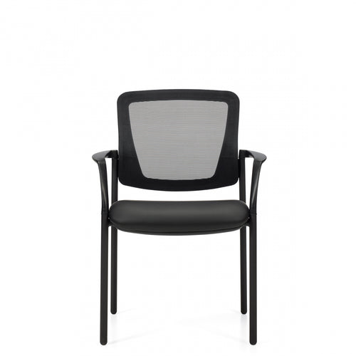 Offices to Go Eor OTG3930B mesh back guest chair with black leather seat – ANP Office Furniture